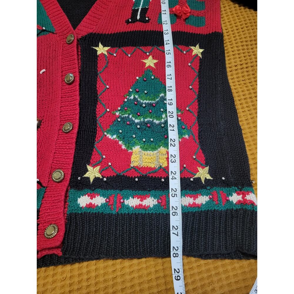 Vintage Marisa Christina Classics 1993 Christmas Nutcracker Bear Tree Sweater  L - Picture 3 of 8